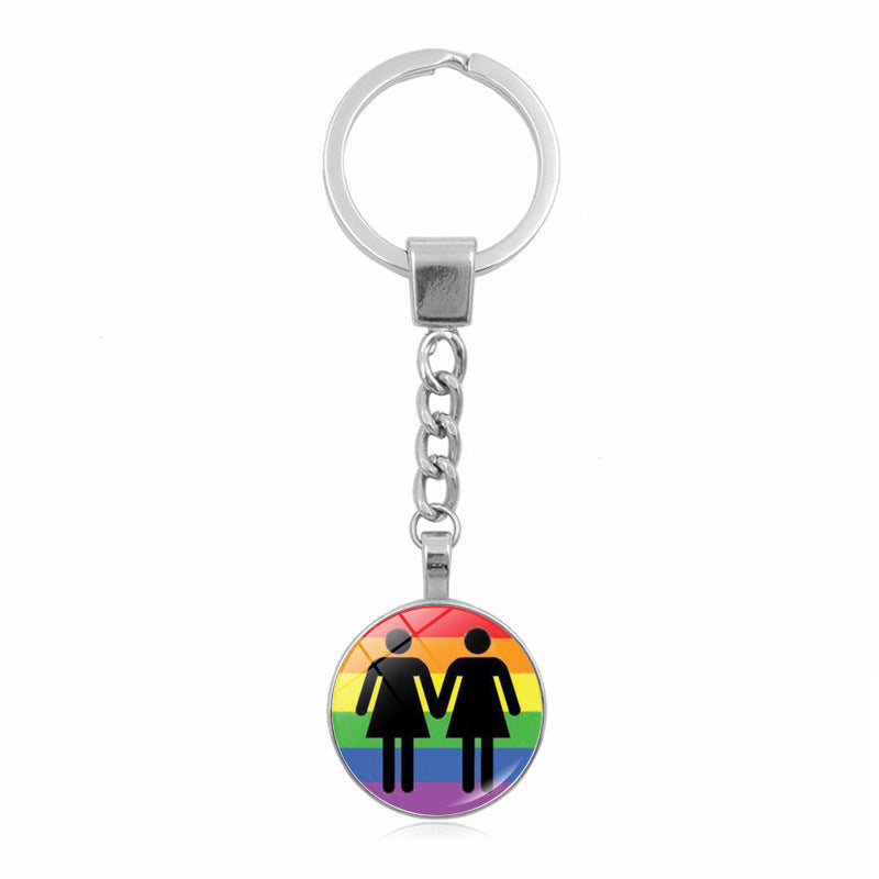Wholesale Rainbow GayPride Zinc Alloy Keychain